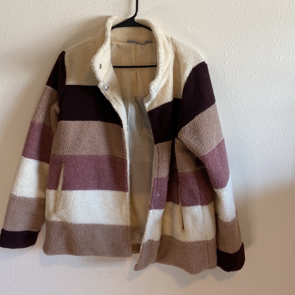 Striped Sherpa bomber jacket - Picture 2 of 3